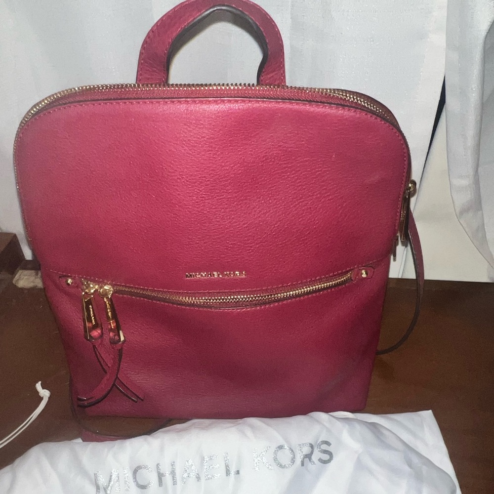 Michael Kors Burgundy Backpack
